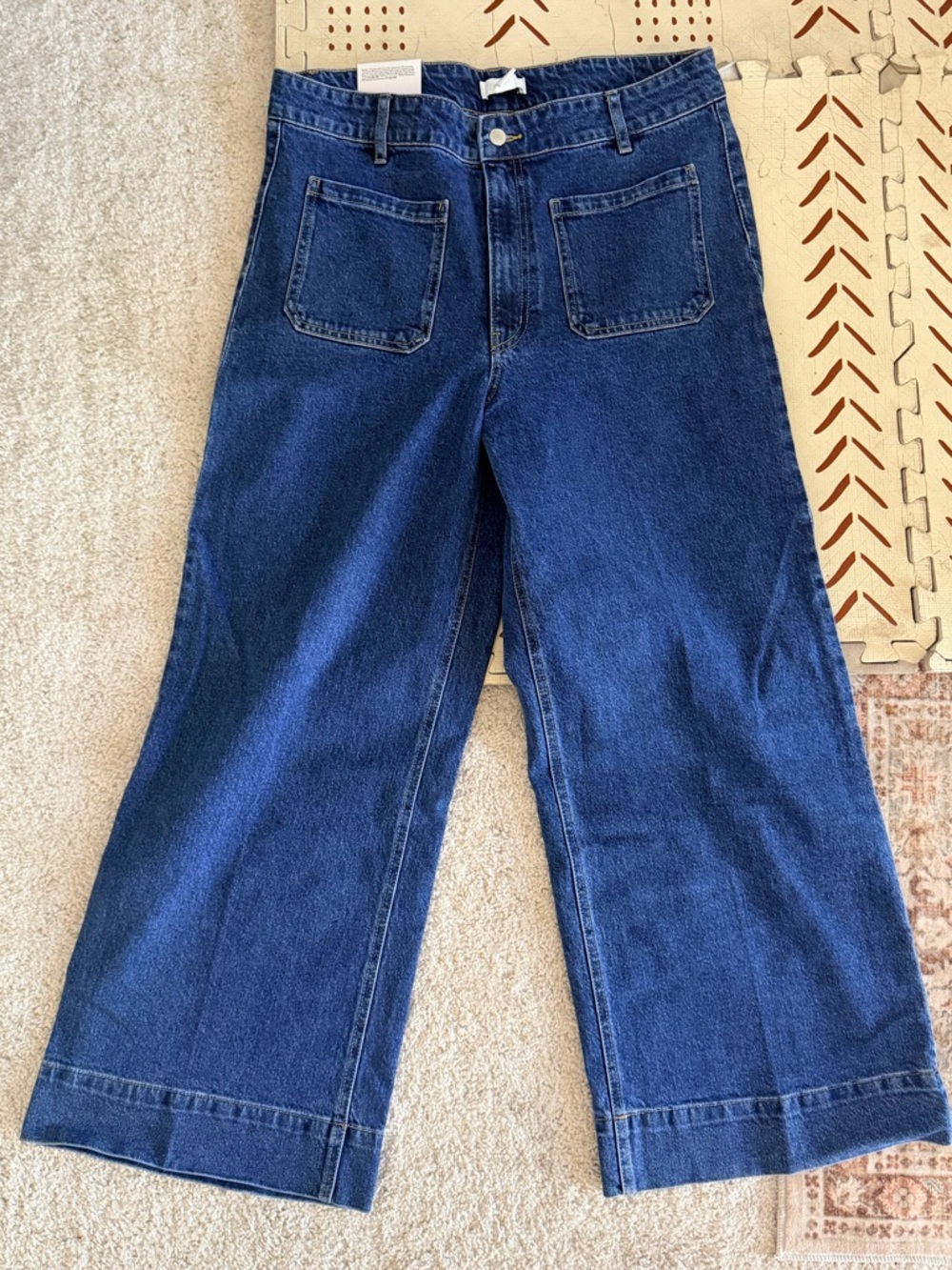 H&M Dark Blue Wide-Leg High-Rise Jeans